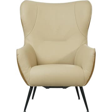Leren fauteuil Flair Duo - Kenia Walnut en Toledo Kalahari, Eigentijds, Modern, Retro, Romantisch, Nieuw, Ophalen of Verzenden