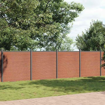 vidaXL Schuttingpaneel 1737x186 cm HKC bruin, Verzenden, Nieuw, Kunststof, 1 tot 2 meter