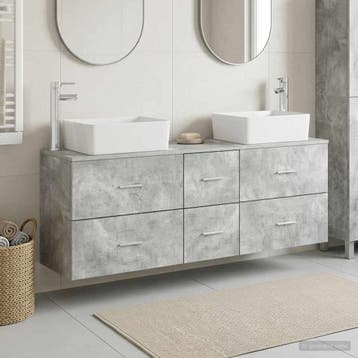 vidaXL Badkamerkastenset 3 st Betongrijs 53 x 34,5 x 63 cm, Verzenden, Nieuw