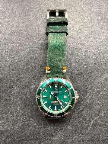 Tecnotempo - Diver 350 Meters WR - TT.350P.VV(Green/ Leather, Nieuw