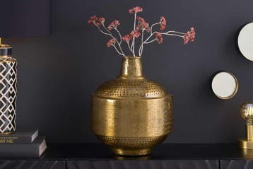 Elegante vaas ORIENT 35cm antiek koperen gehamerd ontwerp -, Ophalen of Verzenden, Nieuw
