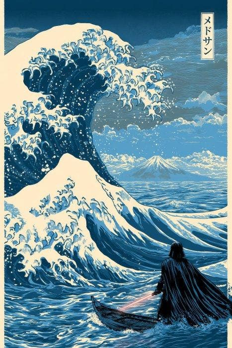 MEDSAN - Darth Vaders Great Wave () - UNIQUE, Antiek en Kunst, Kunst | Designobjecten