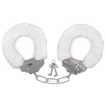 Pluche handboeien wit voor volwassenen - Politie accessoires, Verzenden, Nieuw