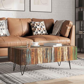 vidaXL Salontafel 100x50x38 cm massief gerecycled hout, 100 tot 150 cm, Verzenden, Nieuw, 50 tot 100 cm