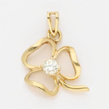 Hanger - 14 karaat Geel goud Diamant (Natuurlijk)