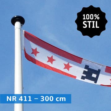 NR 411: Wimpel Drenthe 100% stil-300cm (zonder stokje (met, Nieuw