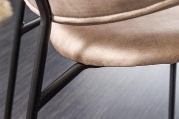 Design stoel VOGUE champagne grijs fluweel zwart metalen, Ophalen of Verzenden, Nieuw