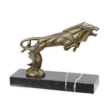 A BRONZE CAR MASCOT OF A LEAPING LION (Beeldjes - Decoratie), Verzenden, Nieuw