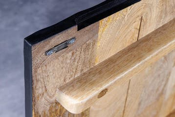 Solid TV Lowboard SCORPION 200cm Zwart Hangend Mango Hout 3D, Ophalen of Verzenden, Nieuw