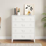 Ladekast Hämeenlinna commode met lades 92x80x40 cm wit [en.c, Verzenden, Nieuw