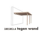 carport tegen muur 3x5x2,6, Nieuw