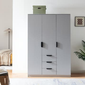 Kledingkast Eiselfing 176x120x52 cm met 4 vakken en 3 lades, Verzenden, Nieuw