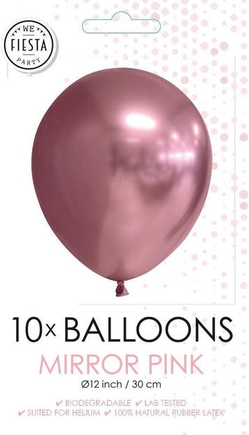 10x Ballonnen Mirror Pink, Verzenden, Nieuw, Versiering, Verjaardag
