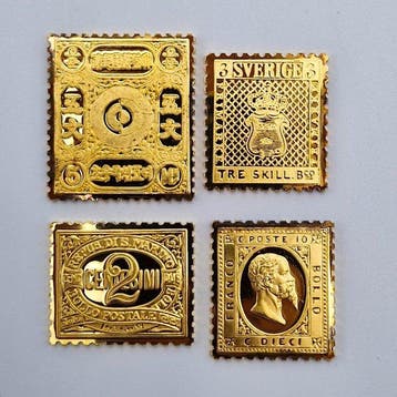 Korea, Zweden, San Marino, Italië 1855/1884 - 4 Massief, Gestempeld