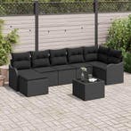 vidaXL Tuin Sofa Set Zwart poly rattan, Verzenden, Nieuw, Rotan