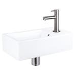 Fonteinset Differnz Force Keramiek 40x22x11.5 cm Wit Met, Ophalen of Verzenden, Nieuw, Overige typen
