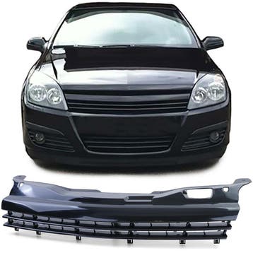 Zwarte Gril Zonder Embleem Opel Astra H 2004-2006 PA053, Nieuw, Voor, Opel