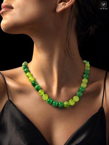 Groene peridoot-nephrietketting - 925 sterling zilver -