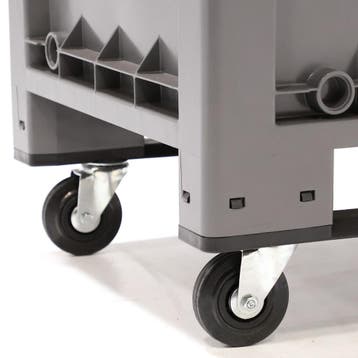 Palletbox voorzien van 2 sleden en 4 zwenkwielen, Ophalen of Verzenden, Nieuw