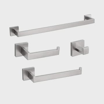 Complete Badkamer Accessoires Set - Zwart & Geborsteld Staal, Verzenden, Nieuw