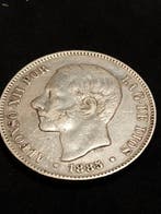 Spanje. Alfonso XII. 5 Pesetas 1885 MSM (Zonder