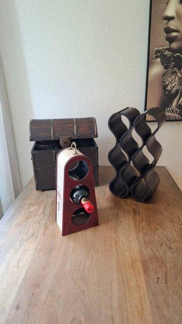 Wijnrek (3) - Hout, Metaal - Wijnrek/Wijnkoffers
