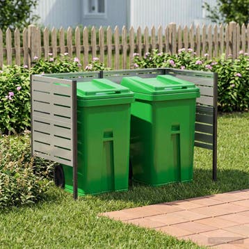 vidaXL Afvalcontainer scherm 167 x 85 x 113 cm Roestvrij, Verzenden, Nieuw, IJzer