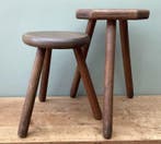 Kruk - Twee handgemaakte krukjes - Eik