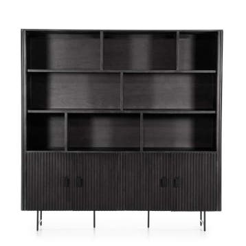 Wandkast Remi - Zwart - 96123 - wandkasten, Nieuw, Overige materialen