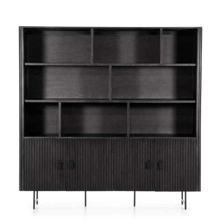 Wandkast Remi - Zwart - 96123 - wandkasten, Huis en Inrichting, Kasten | Buffetkasten, Nieuw, Overige materialen