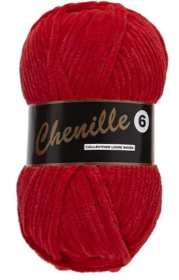 Lammy Yarns Chenille 6 - 43 Rood - Fluweelzacht Garen, Ophalen of Verzenden, Nieuw
