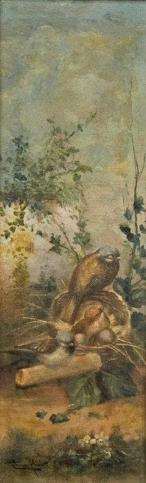 Escuela Impresionista Europea (XIX) - Nido de Pajaros, Antiek en Kunst