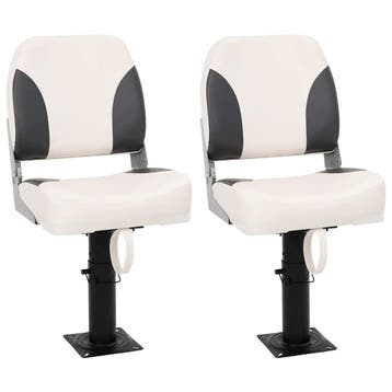 vidaXL Bootstoel 2 set inklapbaar met lage rugleuning, Verzenden, Nieuw