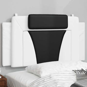 vidaXL Hoofdbordkussen Viana 100 cm kunstleer wit en zwart, Verzenden, Nieuw, Wit, Overige materialen