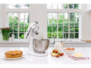 Kitchenaid 5K45SSEWH - Keukenmachine - 4.3 L mengkom - wit, Verzenden, Zo goed als nieuw