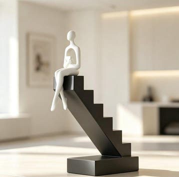 sculptuur, Modern minimalist abstract sculpture of a reader