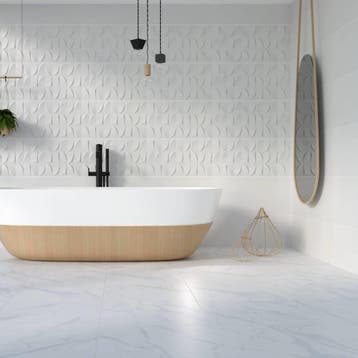 Vloertegel Reno Hoogglans Marmerlook Carrara 60.8x60.8 cm, Doe-het-zelf en Verbouw, Tegels, Ophalen of Verzenden, Nieuw