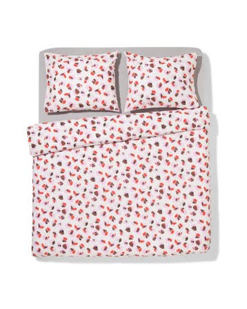 HEMA Dekbedovertrek 200x200/220cm zacht katoen bloemen, Huis en Inrichting, Slaapkamer | Beddengoed, Verzenden, Nieuw, Roze