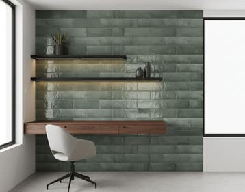 Wandtegel Ragno Feelze Olive Groen Glans 7x28 (Muurtegels), Nieuw, 20 tot 40 cm, 10 m² of meer, Wandtegels