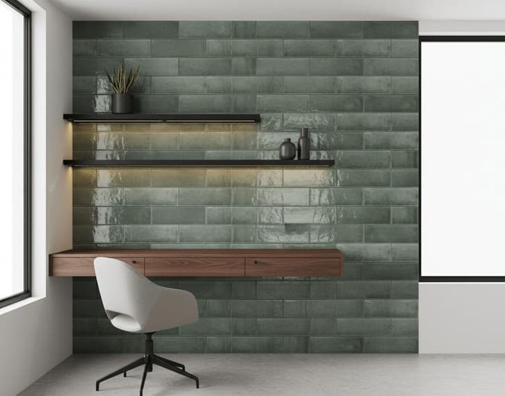 Wandtegel Ragno Feelze Olive Groen Glans 7x28 (Muurtegels), Doe-het-zelf en Verbouw, Tegels, Minder dan 20 cm, 20 tot 40 cm, 10 m² of meer