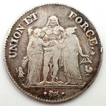 Frankrijk. Directoire (1795-1799). 5 Francs AN 8-A, Paris