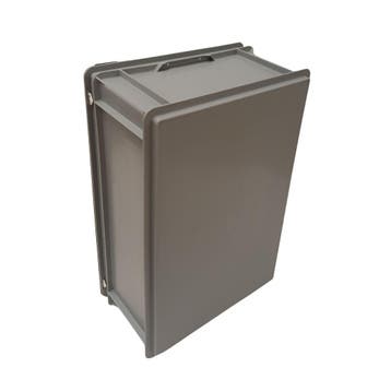 Stapelbak 600x400x230 mm, euronorm, met scharnierdeksel,, Gebruikt, 40 tot 60 cm, 50 tot 75 cm, Bak of Kist