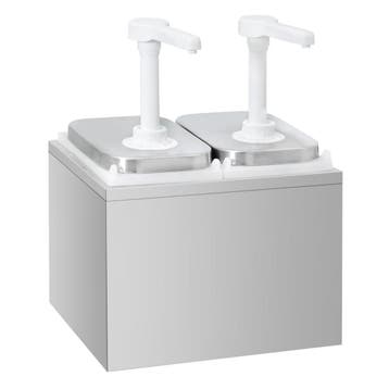 GGM Gastro | Sausdispenser - 2x 2 liter - RVS frame | SSH22, Verzenden, Nieuw in verpakking, RVS Meubilair