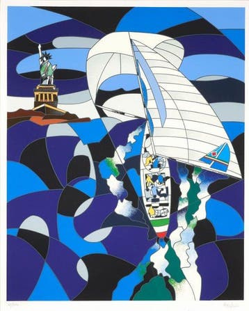 Ugo Nespolo (1941) - Azzurra all’America’s Cup