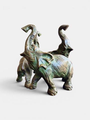 Figuur - Elephant circle - 1970s - Brons