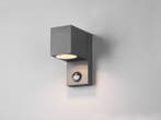 Veiling - 4x Wandlamp rechthoekig GU10 fitting zand zwart IP, Nieuw
