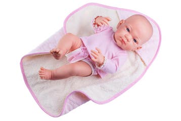 Babypop 36 cm met wikkeldoek Paola Reina Pikolines roze, Ophalen of Verzenden, Nieuw