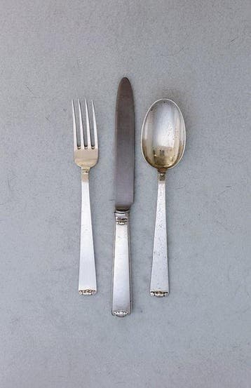 Modernist 3 Pieces Dessert - Bestekset - .800 zilver