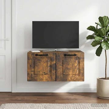 vidaXL Wandbeugel TV-kast Gerookt eiken 59,5 x 41 x 30 cm, Huis en Inrichting, Kasten | Televisiemeubels, Minder dan 50 cm, Verzenden