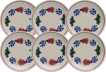 Boerenbont Petit Four Bordjes 11 cm set van 6 stuks, Verzenden, Nieuw, Aardewerk
